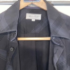 Men’s Dress Shirt - Eighty-Eight (Brand), Medium, Black Diagonal Pattern